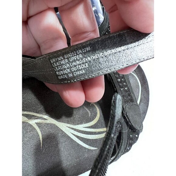 Abeo Black Leather Womens Sandals Size 6N With Bio System Technology - Picture 4 of 8